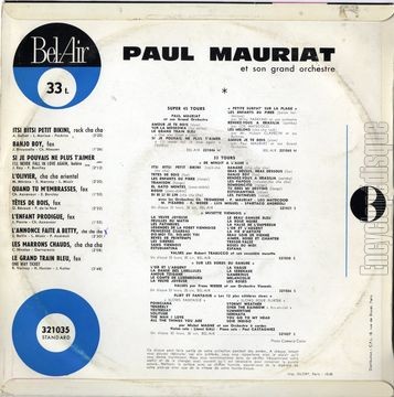 [Pochette de Tu viens danser ! (Paul MAURIAT) - verso]