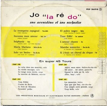 [Pochette de Jo "La r do" (Jo LARDO) - verso]