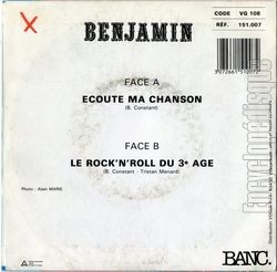 [Pochette de coute ma chanson (BENJAMIN (3)) - verso]