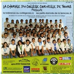 [Pochette de La tolrance au collge (La CHORALE DU COLLGE CORNEILLE DE TOURS) - verso]