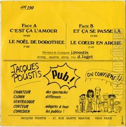 [Pochette de C’est a l’amour (Jacques POUSTIS) - verso]