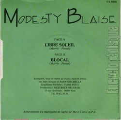 [Pochette de Libre soleil (MODESTY BLAISE) - verso]