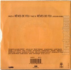 [Pochette de Rves de feu (EXTRIEUR NUIT) - verso]