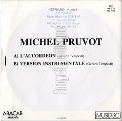 [Pochette de L’accordon (Michel PRUVOT) - verso]