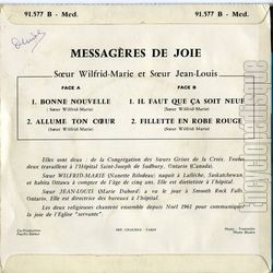 [Pochette de Il faut que a soit neuf (MESSAGRES DE JOIE) - verso]