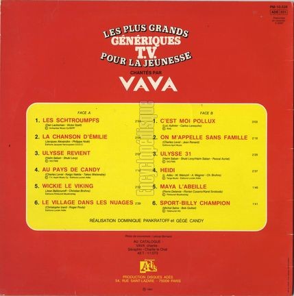 [Pochette de Les plus grands gnriques T.V. pour la jeunesse (VAVA) - verso]