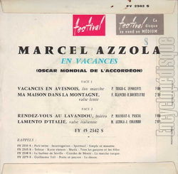 [Pochette de En vacances (Marcel AZZOLA) - verso]