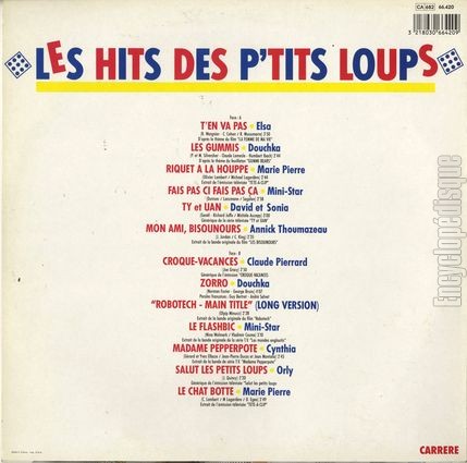 [Pochette de Les hits des p’tits loups (COMPILATION) - verso]