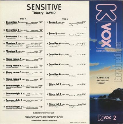 [Pochette de Sensitive (Thierry DAVID) - verso]