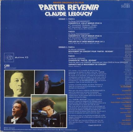 [Pochette de Partir revenir (B.O.F.  Films ) - verso]