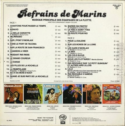 [Pochette de Refrains de marins (MUSIQUE PRINICPALE DES QUIPAGES DE LA FLOTTE) - verso]