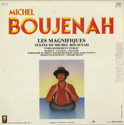 [Pochette de Les magnifiques - enregistrement public - (Michel BOUJENAH) - verso]