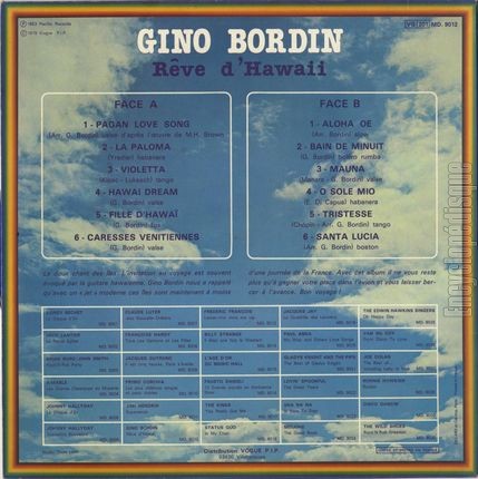 [Pochette de Rve d’Hawa (Gino BORDIN) - verso]