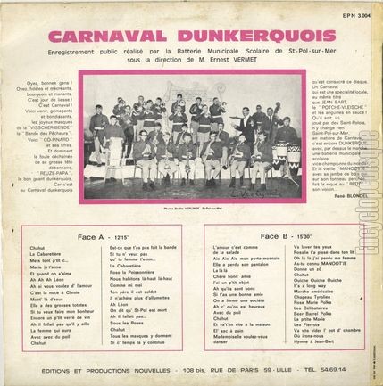 [Pochette de Carnaval dunkerquois (THTRE / SPECTACLE) - verso]