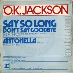 [Pochette de Say so long, don’t say goodbye ("O.K." JACKSON) - verso]