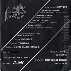 [Pochette de Electronic’s harmonicas (HOTVILL’S) - verso]