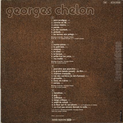 [Pochette de Pre prodigue, Prlude, Morte saison… (Georges CHELON) - verso]