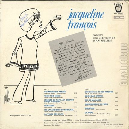 [Pochette de Jacqueline Franois (Jacqueline FRANOIS) - verso]