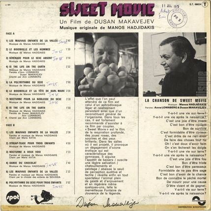 [Pochette de Sweet movie (B.O.F.  Films ) - verso]