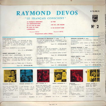 [Pochette de Le franais conscient (Raymond DEVOS) - verso]