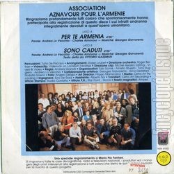 [Pochette de Per te Armenia (AZNAVOUR POUR L’ARMNIE) - verso]