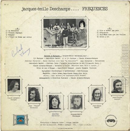 [Pochette de Frquences (Jacques-mile DESCHAMPS) - verso]