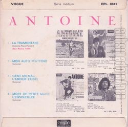 [Pochette de La tramontane (ANTOINE) - verso]