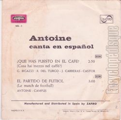 [Pochette de En espaol (ANTOINE) - verso]