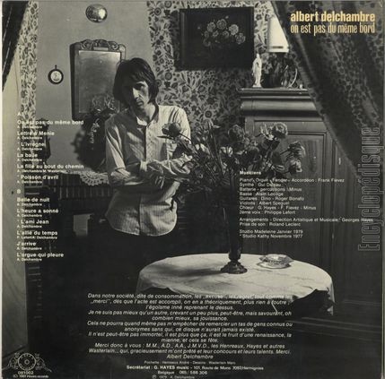 [Pochette de On est pas du mme bord (Albert DELCHAMBRE) - verso]