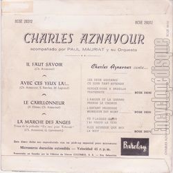 [Pochette de Il faut savoir (Charles AZNAVOUR) - verso]