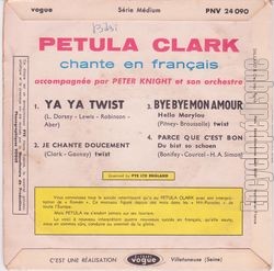 [Pochette de Ya ya twist (Petula CLARK) - verso]