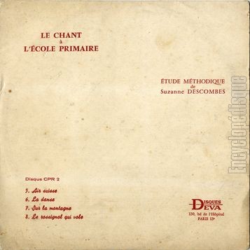 [Pochette de Le chant  l’cole primaire - tude mthodique de Suzanne Descombes (DOCUMENT)]