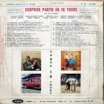 [Pochette de Surprise-partie en 16 tours (COMPILATION) - verso]