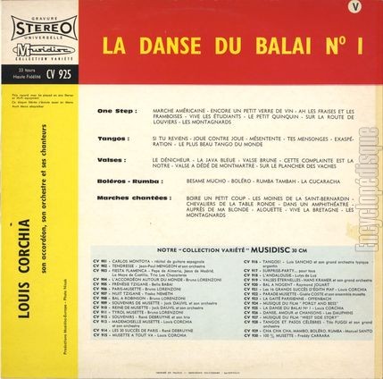 [Pochette de La danse du balai n 1 (Louis CORCHIA) - verso]