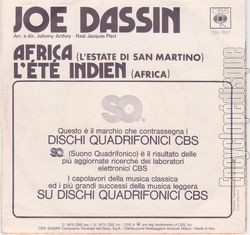 [Pochette de Africa (Joe DASSIN) - verso]