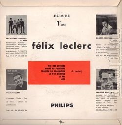 [Pochette de Moi, mes souliers (Flix LECLERC) - verso]