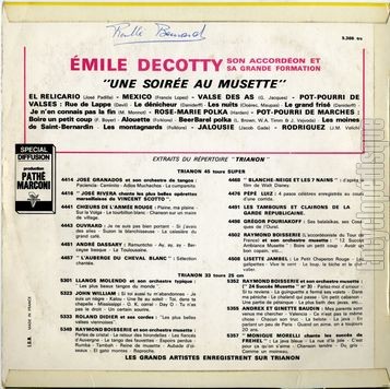 [Pochette de Une soire au musette… (mile DECOTTY) - verso]