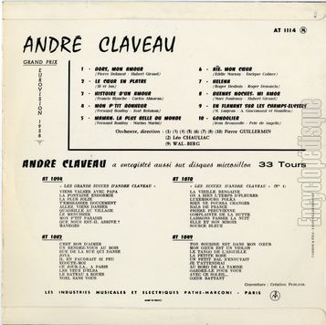 [Pochette de Dors, mon amour (Andr CLAVEAU) - verso]