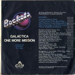 [Pochette de Galactica (ROCKETS) - verso]