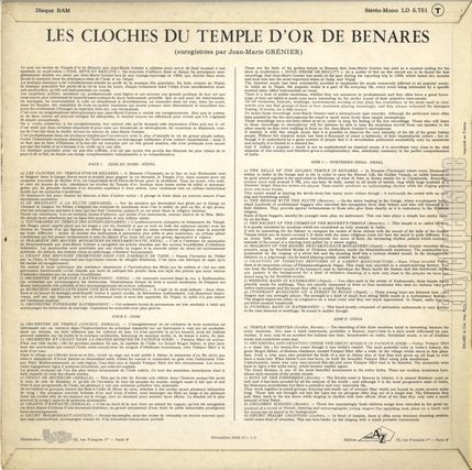 [Pochette de Les cloches du temple d’or de Benares (DOCUMENT) - verso]