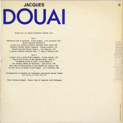 [Pochette de Jacques Douai (Jacques DOUAI) - verso]