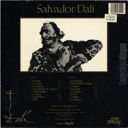 [Pochette de Je suis fou de Dali ! (Salvador DALI) - verso]