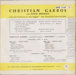 [Pochette de Christian Garros joue Elvis Presley (Christian GARROS) - verso]