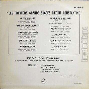 [Pochette de Chante ses grands succs (Eddie CONSTANTINE) - verso]