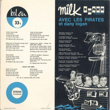 [Pochette de Milk shake party (Les PIRATES avec Dany LOGAN) - verso]