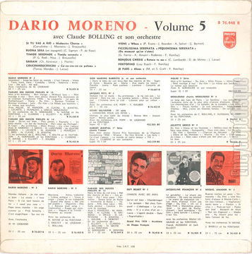 [Pochette de Les succs de Dario (Vol. 5) (Dario MORENO) - verso]