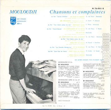 [Pochette de Chansons et complaintes (Vol. 3) (MOULOUDJI) - verso]