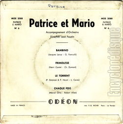 [Pochette de Bambino - N 6 (PATRICE et MARIO) - verso]