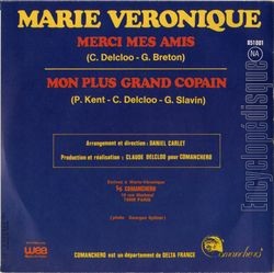 [Pochette de Merci, mes amis (Marie VRONIQUE) - verso]