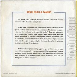 [Pochette de Deux sur la tamise (THTRE / SPECTACLE) - verso]